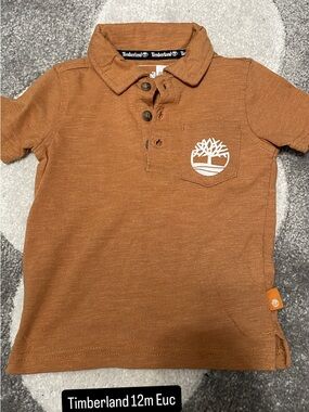 Timberland Kids Polo in Rust Brown with White Logo